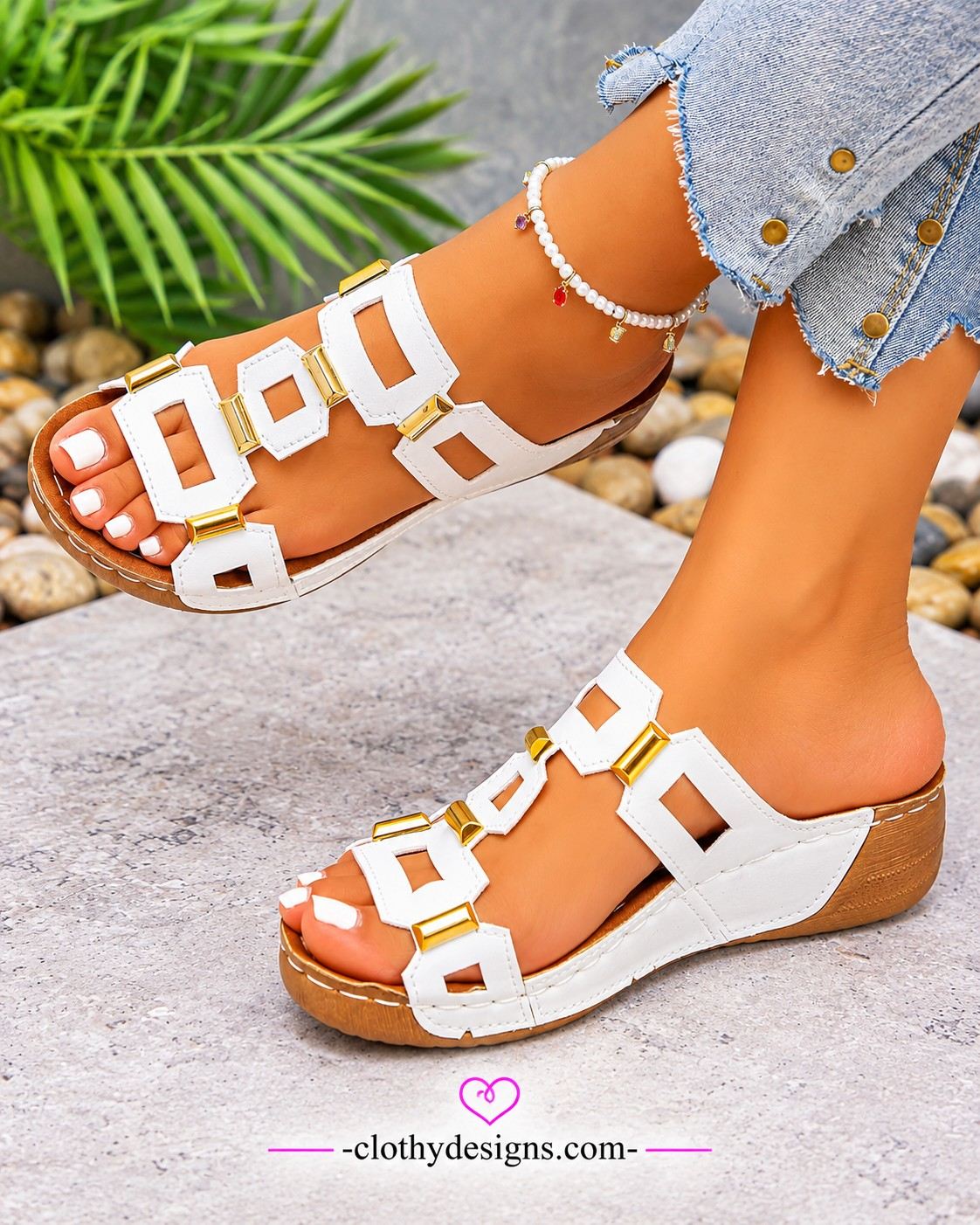 Women’s Roman Style Wedge Sandals – Large Size Open-Toe Summer Beach Shoes